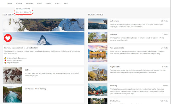 Self Service Posts Navigation
